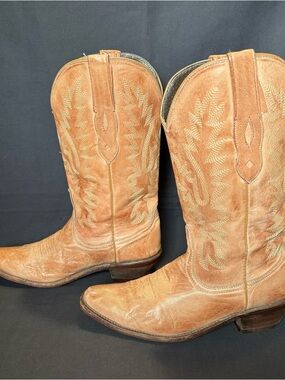 Pecos Bill size 6 Classic Tan Copper Leather Western Cowboy Boots